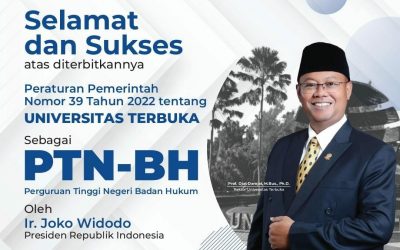 Universitas Terbuka dikukuhkan sebagai PTN-BH (Perguruan Tinggi Negeri Badan Hukum) oleh Presiden Republik Indonesia