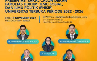Presentasi Bakal Calon Dekan FHISIP UT Periode 2022-2026 | Rabu, 9 November 2022