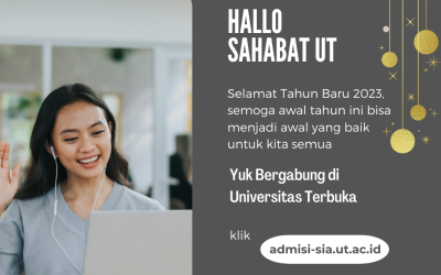 “Yuk Bergabung di Universitas Terbuka Pendaftaran Mahasiswa Baru Program Sarjana & Diploma Sampai 7 Februari 2023” klik https://admisi-sia.ut.ac.id
