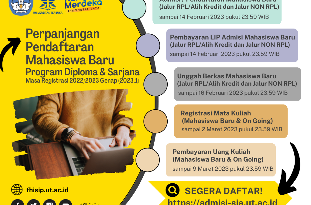 Perpanjangan Pendaftaran Mahasiswa Baru Masa Registrasi 2023.1