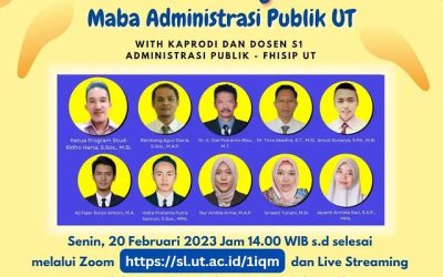 Ayo Mahasiswa Baru (Maba) Administrasi Publik Ikuti Prodi Menyapa 20 Februari 2023 Pukul 14.00 WIB