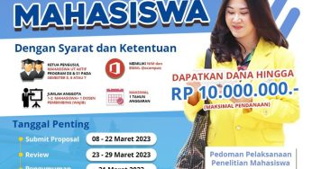 Mahasiswa UT Program S1 Semester 5, 6 dan 7! Jangan lewatkan, Pusat Penelitian Keilmuan LPPM UT membuka PENELITIAN MAHASISWA dengan maksimal pendanaan *Rp.10.000.000,-*