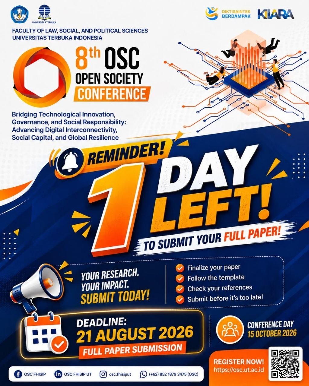 The 8th Open Society Conference (OSC) 2026 : ONLY 1 DAY LEFT TO SUBMIT YOUR FULL PAPER!