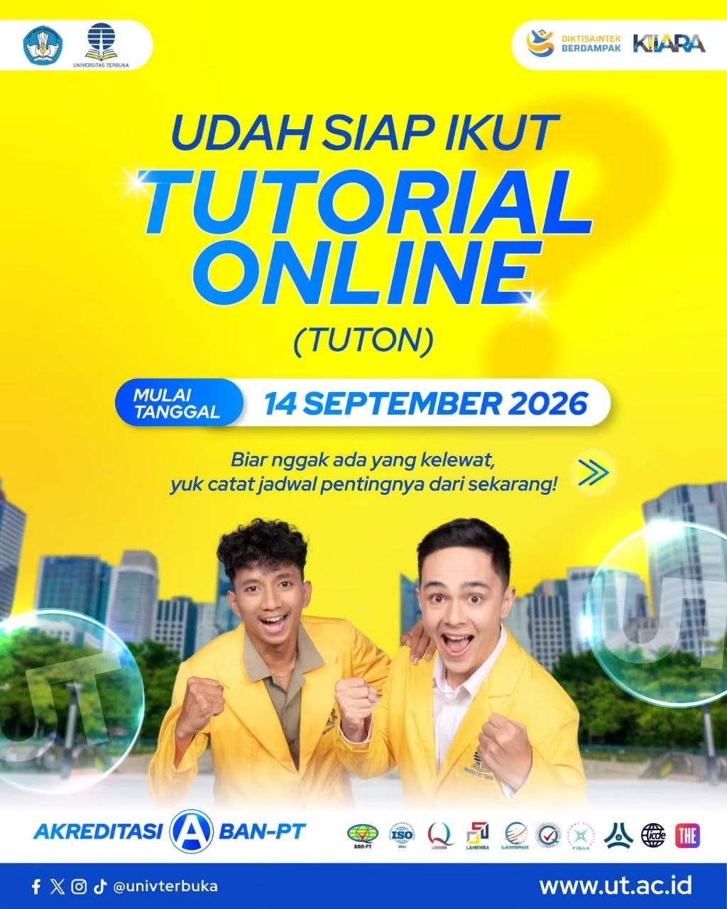 Tutorial Online (Tuton) Resmi Dimulai 14 September 2026 Login elearning.ut.ac.id