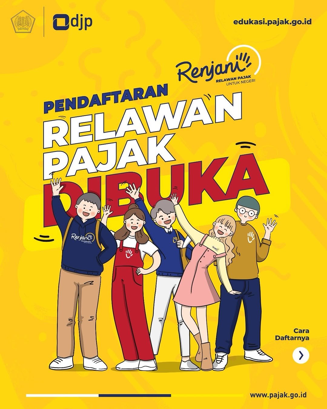 Pendaftaran Relawan Pajak untuk Negeri (Renjani) : 31 Agustus hingga 2 Oktober 2026