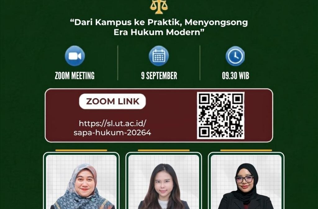 Sapa Prodi S1 Hukum Rabu, 9 September 2026 Pukul 09.30 WIB – Selesai