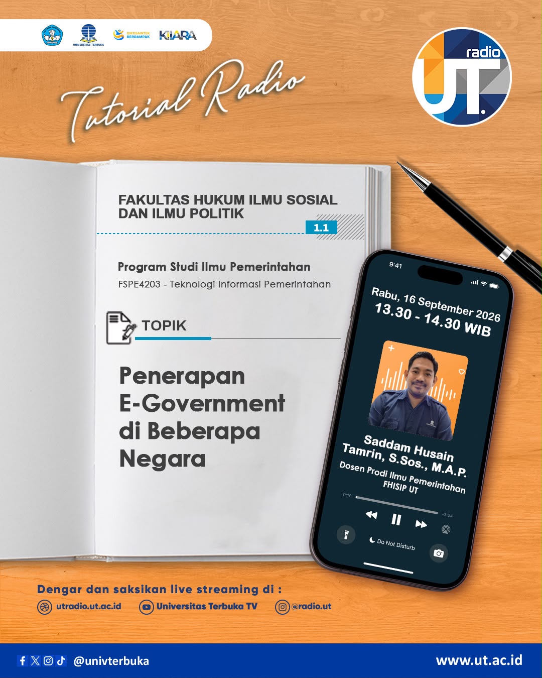 Tutorial Radio S1 Ilmu Pemerintahan “ Penerapan E-Government di Beberapa Negara ~ FSPE4203 Teknologi Informasi Pemerintahan”