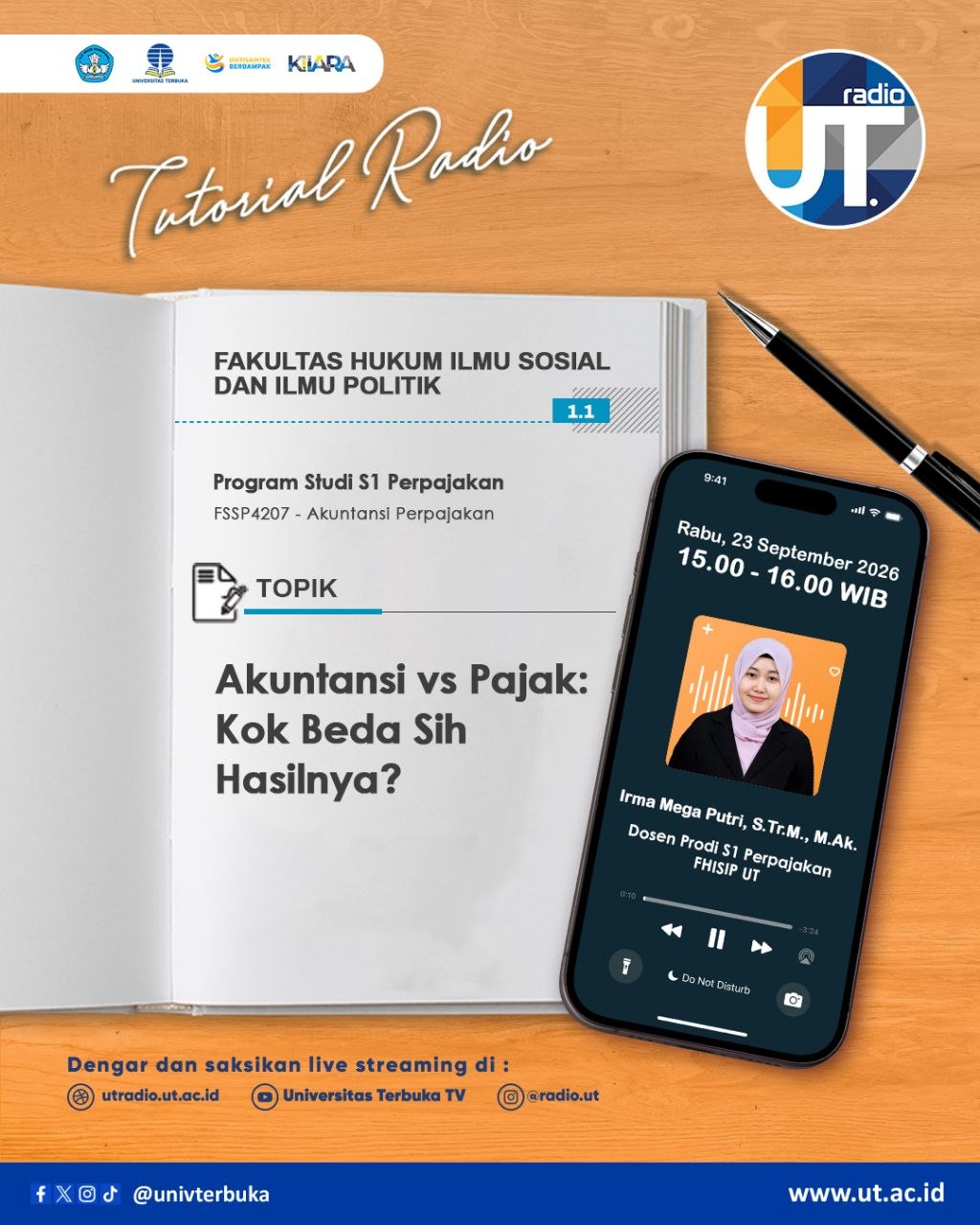 Tutorial Radio S1 Perpajakan ” Akuntansi vs Pajak — Kok Beda Sih Hasilnya? ~ FSSP4207 Akuntansi Perpajakan”