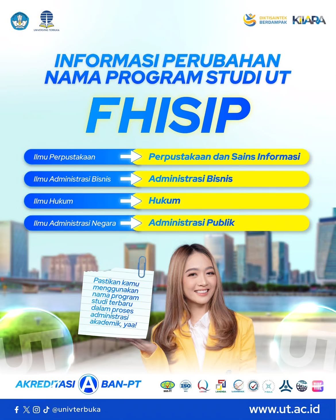 Informasi Perubahan Nama Prodi FHISIP UT