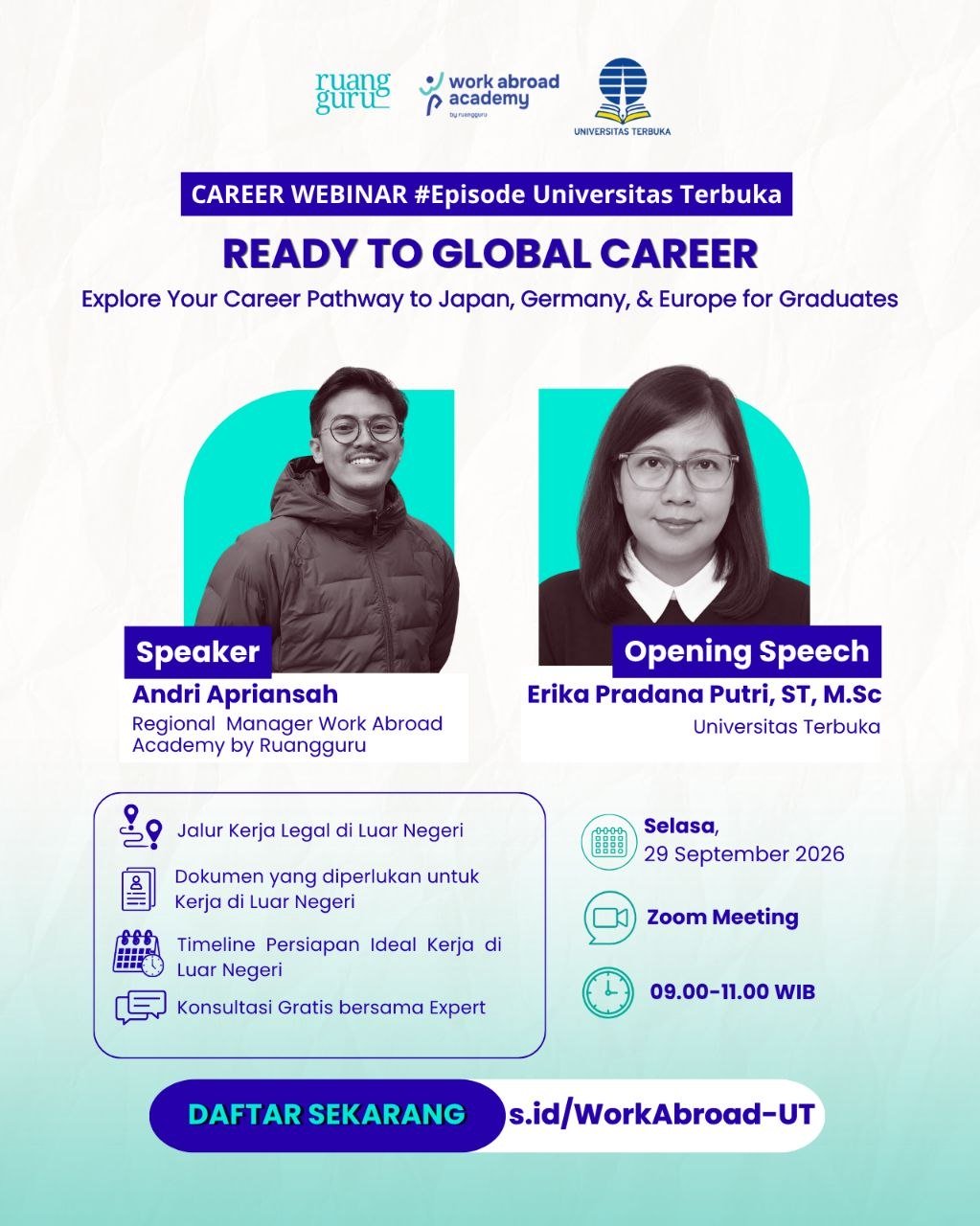 Career Webinar #Episode Universitas Terbuka: menghadirkan READY TO GLOBAL CAREER! 🎉