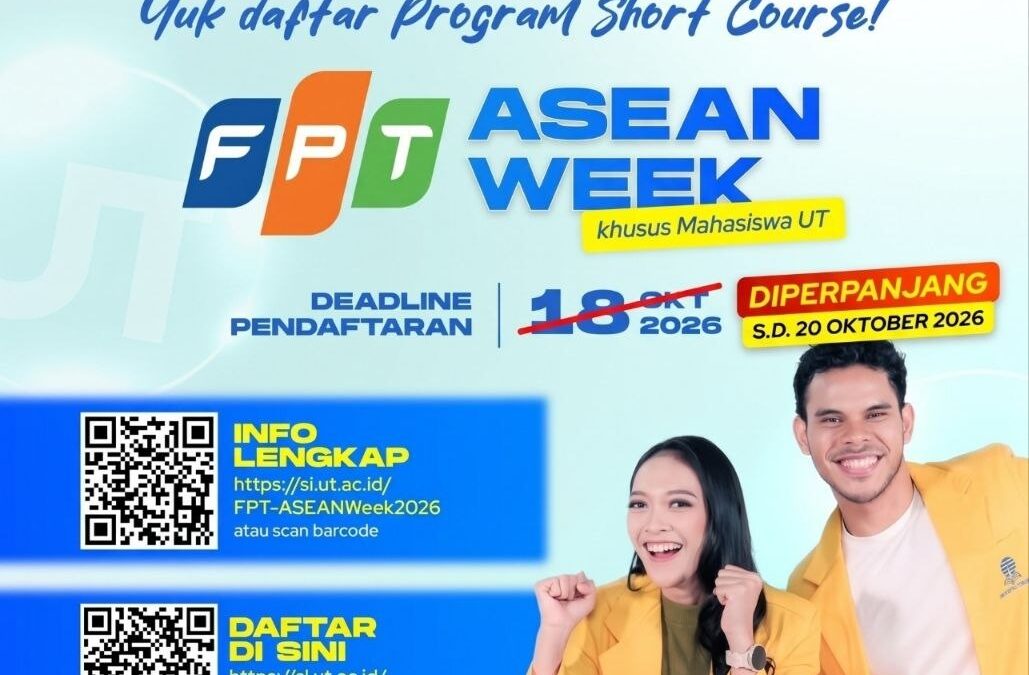 Perpanjangan Pendaftaran Short Course FPT ASEAN Week s.d. 20 Oktober 2026