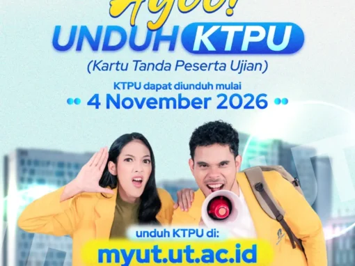 Download Kartu Tanda Peserta Ujian (KTPU) mulai 4 November 2026 di myut.ut.ac.id